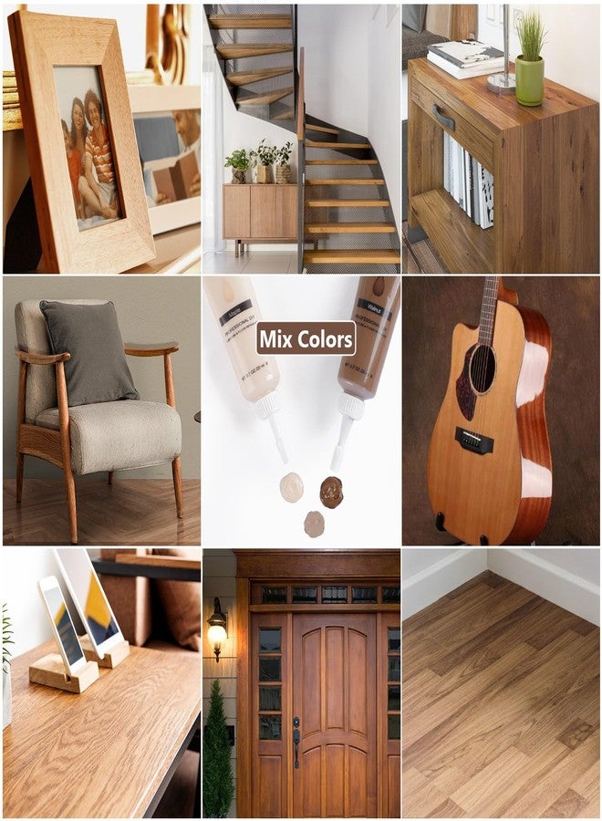 سيسو طقم إصلاح الأثاث الخشبي، 40 مجموعة - معجون حشو الخشب بـ 18 لونًا و8 أقلام تلوين لإصلاح الأثاث، طقم إصلاح أرضيات الفينيل للخدوش والثقوب، أرضيات خشبية صلبة، أبواب، طاولات خزائن، قوائم سرير - Image 2